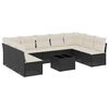 vidaXL Set de sof&aacute;s de jard&iacute;n 10 pzas cojines rat&aacute;n sint&eacute;tico negro