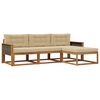 vidaXL Conjunto de sof&aacute;s de exterior con coj&iacute;n 4 pcs Natural y Beige