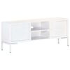 vidaXL Mueble para TV de madera maciza de mango blanco 115x30x46 cm