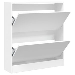 vidaXL Zapatero de madera de ingenier&iacute;a blanco 80x21x87,5 cm