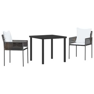 vidaXL Conjunto de Comedor de Jard&iacute;n 5 pcs Negro y Gris