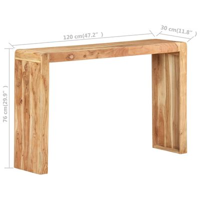 vidaXL Mesa consola de madera maciza de acacia 120x30x76 cm
