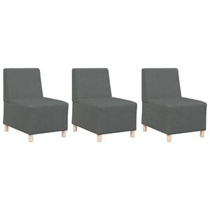 vidaXL Unidad de Sof&aacute; Modular sin Brazos 3 pcs Gris oscuro