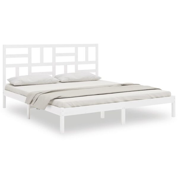 vidaXL Estructura de cama sin colchón madera maciza blanco 180x200 cm