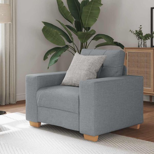 vidaXL Sillón Sofá Tela Gris Claro 60 cm