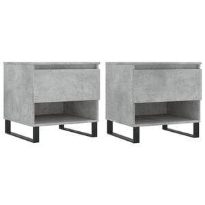 vidaXL Mesas centro 2 uds madera ingenier&iacute;a gris hormig&oacute;n 50x46x50 cm