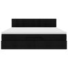 vidaXL Estructura de cama otomana con colchón tela negra 160x200 cm