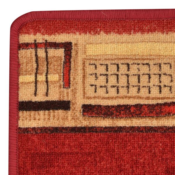 vidaXL Alfombra de pasillo con parte trasera de gel roja 67x120 cm