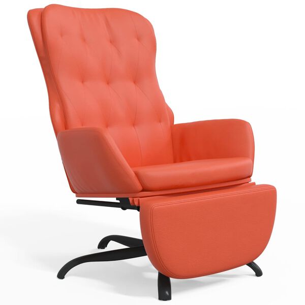 vidaXL Sill&oacute;n de relax y reposapi&eacute;s cuero artificial rojo