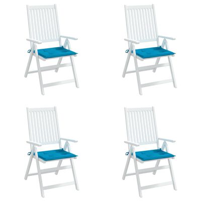 vidaXL Cojines de silla de jardín 4 uds tela azul 40x40x3 cm