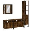 vidaXL Set de muebles de ba&ntilde;o 4 piezas madera contrachapada roble humo