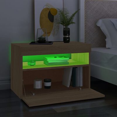 vidaXL Mueble de TV con luces LED roble Sonoma 60x35x40 cm