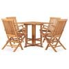 vidaXL Set de comedor de jard&iacute;n plegable 5 pzas madera maciza de teca
