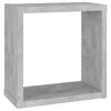 vidaXL Estantes cubo de pared 2 unidades gris hormig&oacute;n 30x15x30 cm