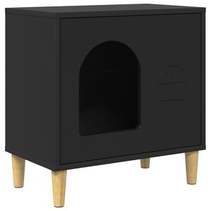 vidaXL Casa para Gatos Negro 51 x 30 x 52 cm Madera de ingenier&iacute;a