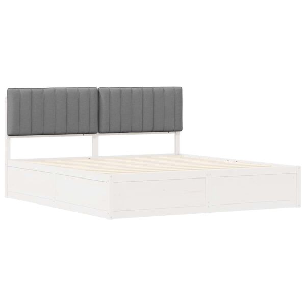 vidaXL Estructura de Cama con Cabecera Tapizada Gris Claro