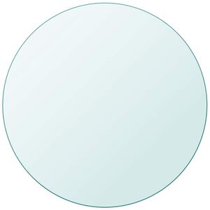 vidaXL Tablero de mesa de cristal templado redondo 80 cm