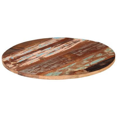 vidaXL Tablero de mesa redonda 80 cm 25-27 mm madera maciza reciclada