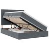 vidaXL Cama de almacenamiento LED con colch&oacute;n Gris oscuro 140 x 190 cm