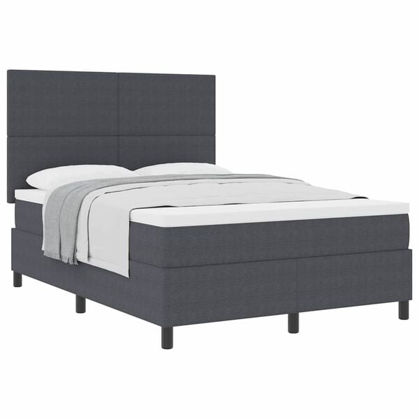 vidaXL Cama tipo Box Spring Gris Oscuro y 160 x 200 cm Tela de Pana