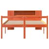 vidaXL Cama con estanter&iacute;a sin colch&oacute;n madera maciza marr&oacute;n 140x200cm