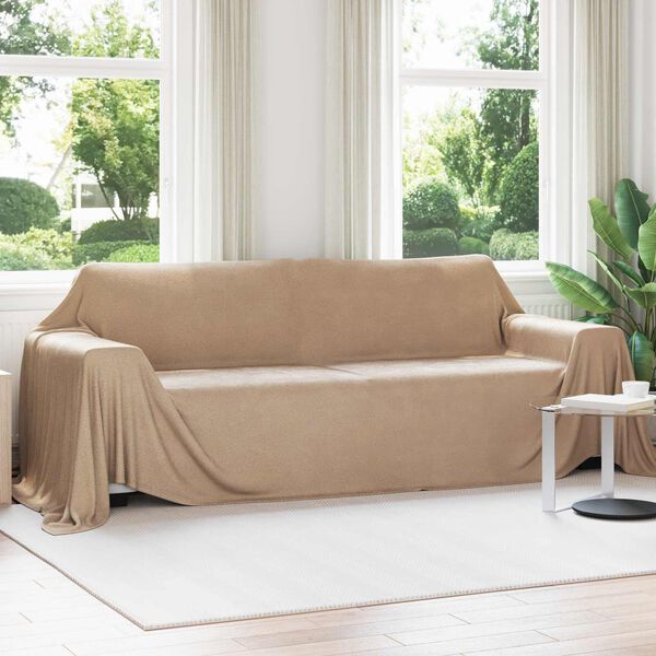 vidaXL Mantitas de Sof&aacute; 6 pcs Camel 350 x 270 cm Lana