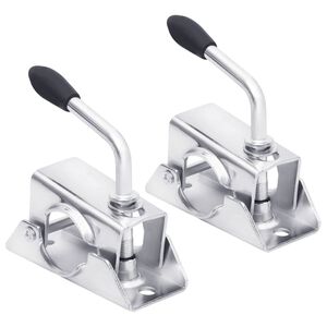 vidaXL Abrazaderas rueda jockey 2 uds acero galvanizado 13,5x6,5x14 cm