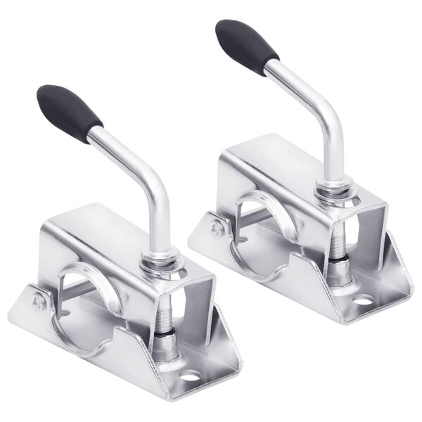 vidaXL Abrazaderas rueda jockey 2 uds acero galvanizado 13,5x6,5x14 cm