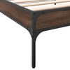 vidaXL Estructura cama madera ingenier&iacute;a metal marr&oacute;n roble 100x200 cm
