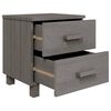 vidaXL Mesitas noche 2 uds HAMAR pino macizo gris claro 40x35x44,5 cm
