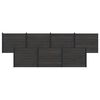 vidaXL Panel de valla 7 pcs WPC y Aluminio Negro