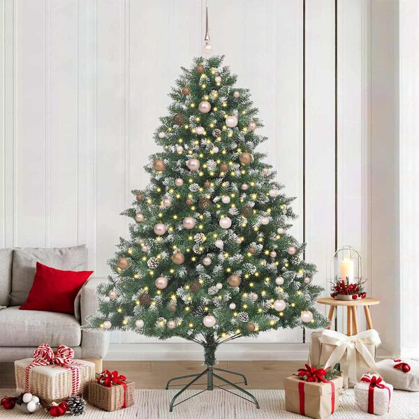 vidaXL &Aacute;rbol de Navidad artificial Verde 210 cm PVC, Pl&aacute;stico y Acero