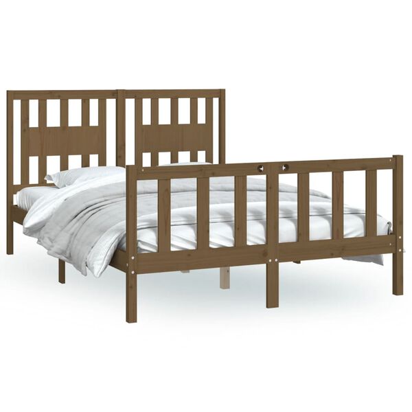 vidaXL Estructura cama sin colchón madera pino marrón miel 140x200 cm