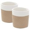 vidaXL Cestas de almacenaje 2 uds algod&oacute;n marr&oacute;n y blanco &Oslash;28x28 cm
