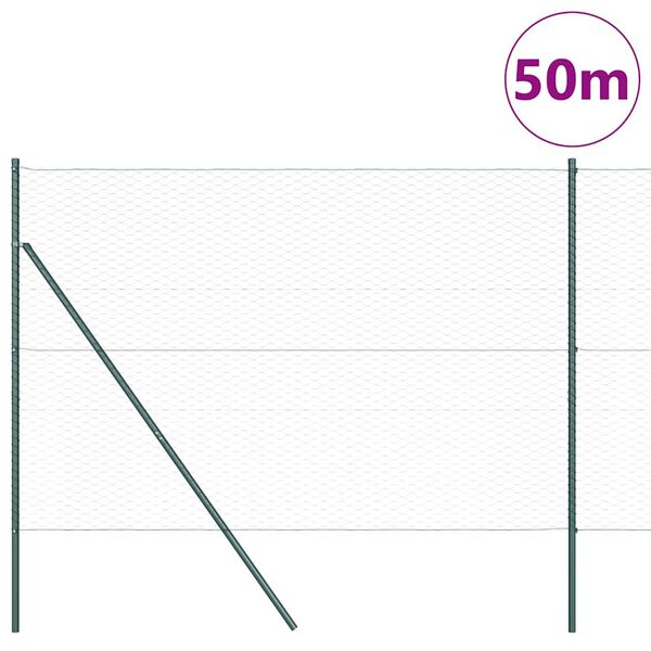 vidaXL Poste de Valla Gris 50 x 1,6 m (malla de 36 mm) Acero y PVC