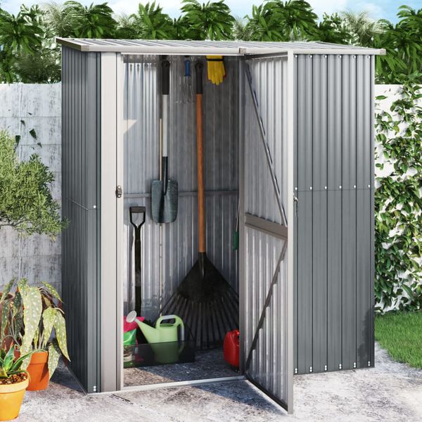 vidaXL Cobertizo de jard&iacute;n acero galvanizado gris 180,5x97x209,5 cm