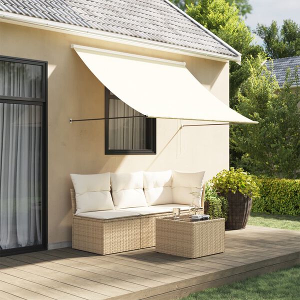 vidaXL Toldo retr&aacute;ctil de tela y acero crema 250x150 cm