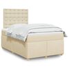 vidaXL Cama box spring con colch&oacute;n tela color crema 120x190 cm