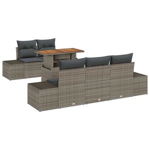 vidaXL Conjunto de sof&aacute;s de jard&iacute;n 6 uds. Gris y marr&oacute;n