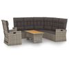 vidaXL Set de muebles de jard&iacute;n 3 pzas y cojines rat&aacute;n sint&eacute;tico gris
