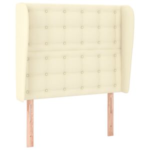 vidaXL Cabecero con orejas cuero sint&eacute;tico color crema 93x23x118/128cm