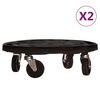 vidaXL Soporte con ruedas para plantas 2 uds negro di&aacute;metro 40cm 275kg