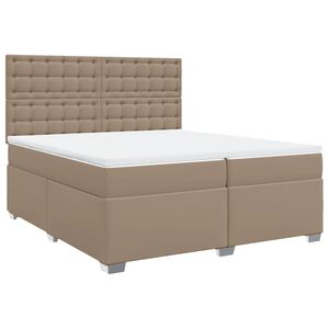 vidaXL Cama box spring con colch&oacute;n cuero sint&eacute;tico capuchino 200x200cm