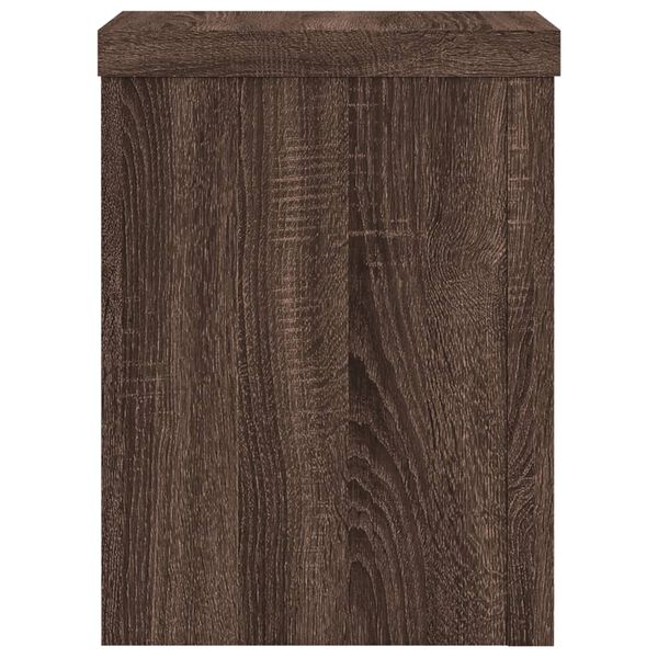 vidaXL Soportes de plantas 2 uds madera marr&oacute;n roble 15x15x20 cm