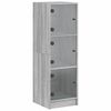 vidaXL Aparador con puertas de vidrio gris Sonoma 35x37x109 cm