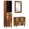 vidaXL Juego de Muebles de Ba&ntilde;o con caj&oacute;n con puerta 3 pcs Marr&oacute;n miel
