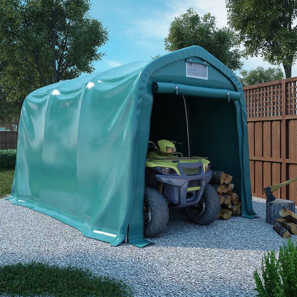 vidaXL Carpa garaje de almacenamiento PVC verde 2,4x3,6 m