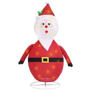 vidaXL Pap&aacute; Noel de Navidad decorativo con LED tela lujosa 120 cm