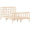 vidaXL Estructura de cama de matrimonio con cabecero madera maciza