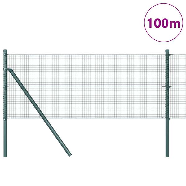 vidaXL Poste de Valla Verde 100 x 0,5 m (malla de 16 x 16 mm)